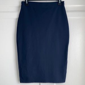 Zara Navy Super Stretch Pencil Skirt with Elastic Waste, Medium